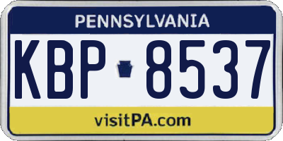 PA license plate KBP8537