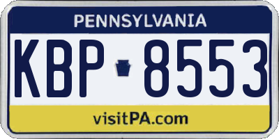 PA license plate KBP8553