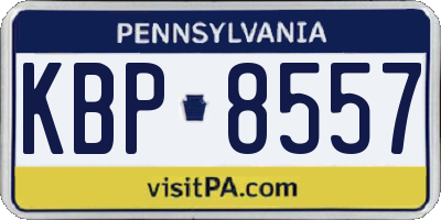 PA license plate KBP8557