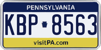 PA license plate KBP8563