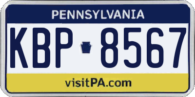 PA license plate KBP8567