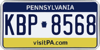 PA license plate KBP8568