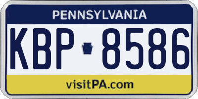 PA license plate KBP8586