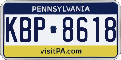 PA license plate KBP8618