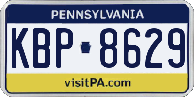 PA license plate KBP8629