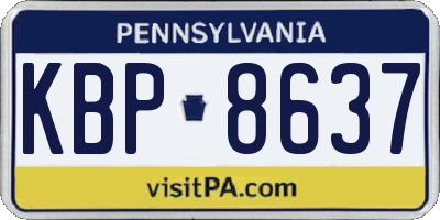 PA license plate KBP8637