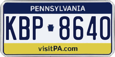 PA license plate KBP8640