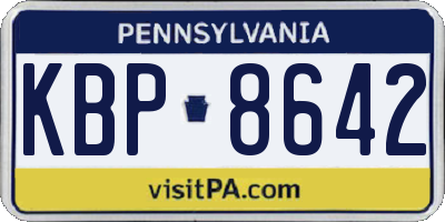 PA license plate KBP8642