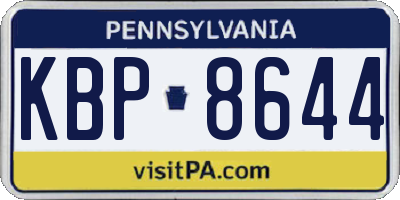 PA license plate KBP8644