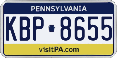 PA license plate KBP8655