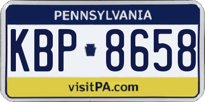 PA license plate KBP8658