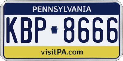 PA license plate KBP8666