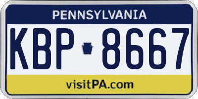 PA license plate KBP8667
