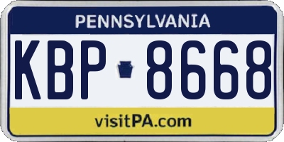 PA license plate KBP8668