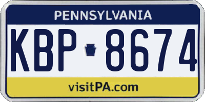 PA license plate KBP8674