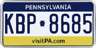 PA license plate KBP8685