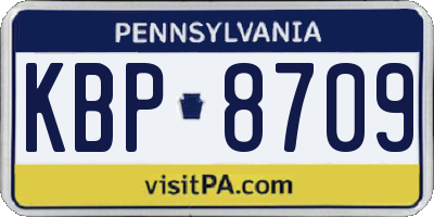 PA license plate KBP8709