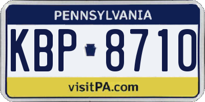 PA license plate KBP8710