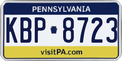 PA license plate KBP8723