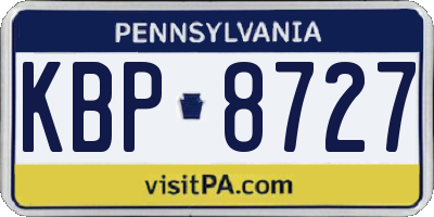 PA license plate KBP8727