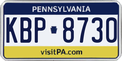 PA license plate KBP8730