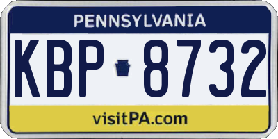 PA license plate KBP8732