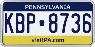 PA license plate KBP8736