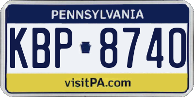 PA license plate KBP8740