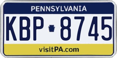 PA license plate KBP8745
