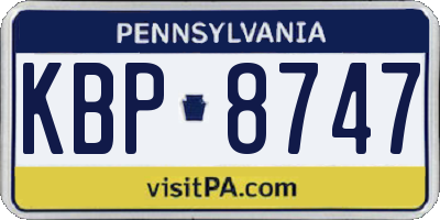 PA license plate KBP8747