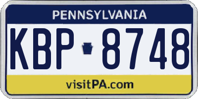 PA license plate KBP8748