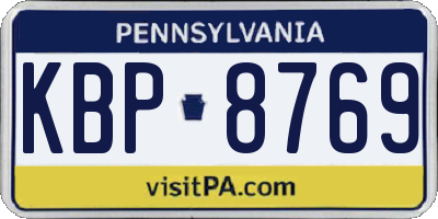 PA license plate KBP8769