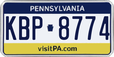 PA license plate KBP8774