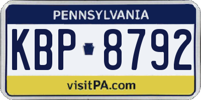 PA license plate KBP8792