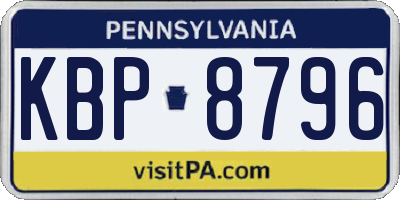 PA license plate KBP8796