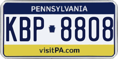 PA license plate KBP8808