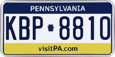 PA license plate KBP8810
