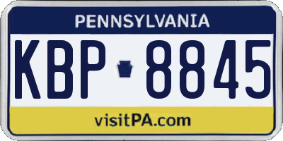 PA license plate KBP8845