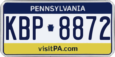 PA license plate KBP8872