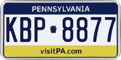 PA license plate KBP8877