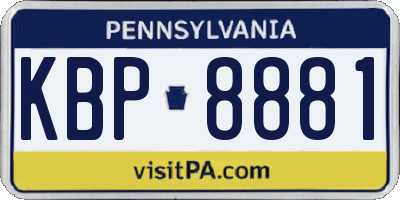 PA license plate KBP8881