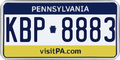 PA license plate KBP8883