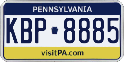 PA license plate KBP8885