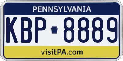 PA license plate KBP8889