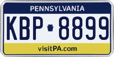 PA license plate KBP8899