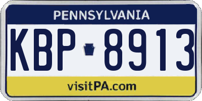PA license plate KBP8913