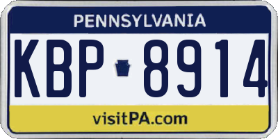 PA license plate KBP8914