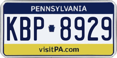 PA license plate KBP8929