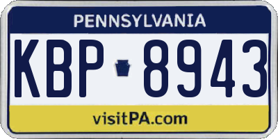 PA license plate KBP8943