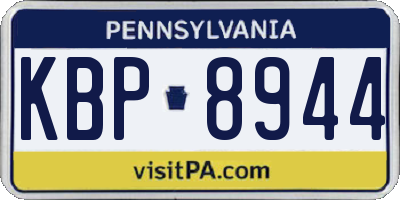 PA license plate KBP8944